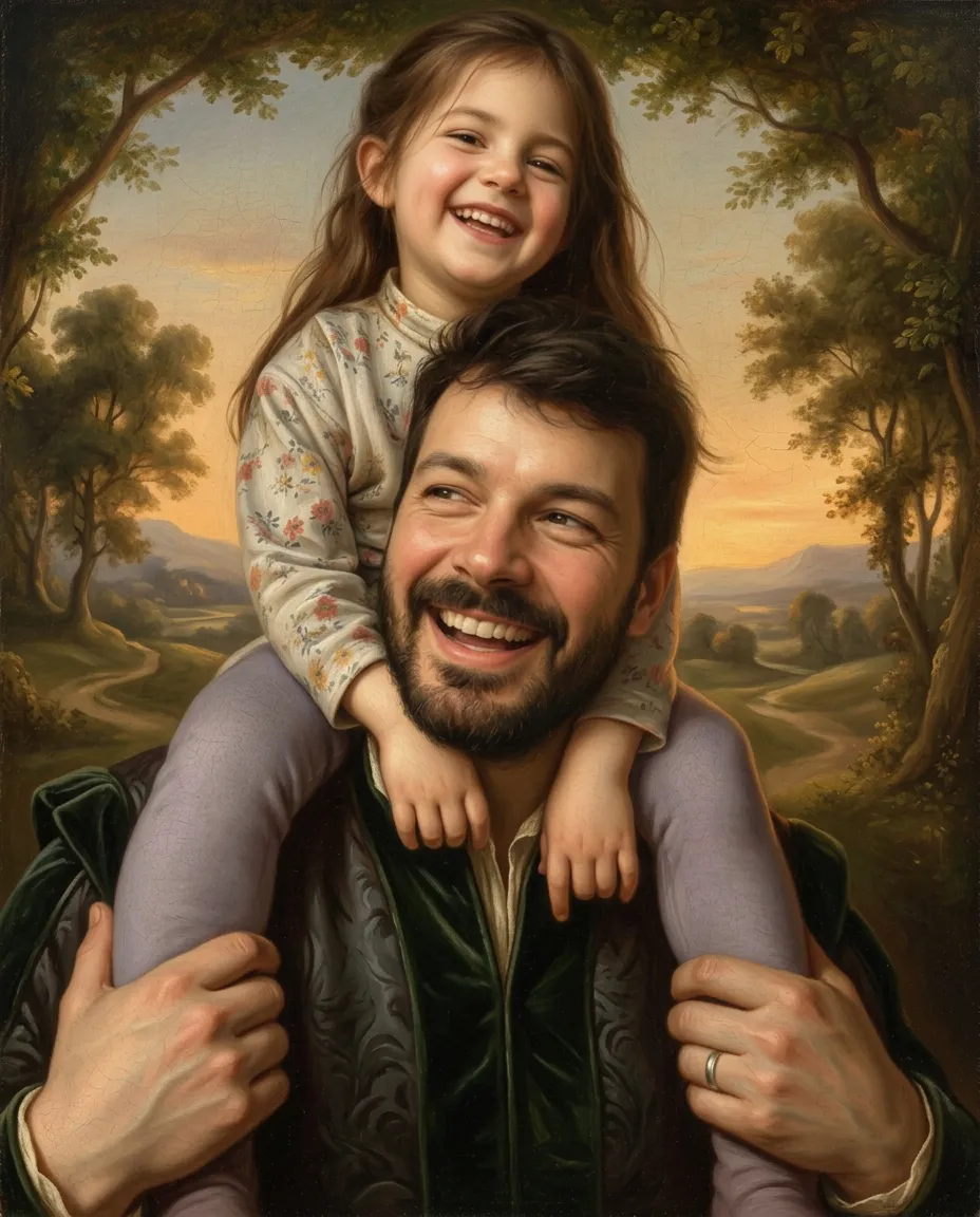 Father and daughter as a Renaissance painting
