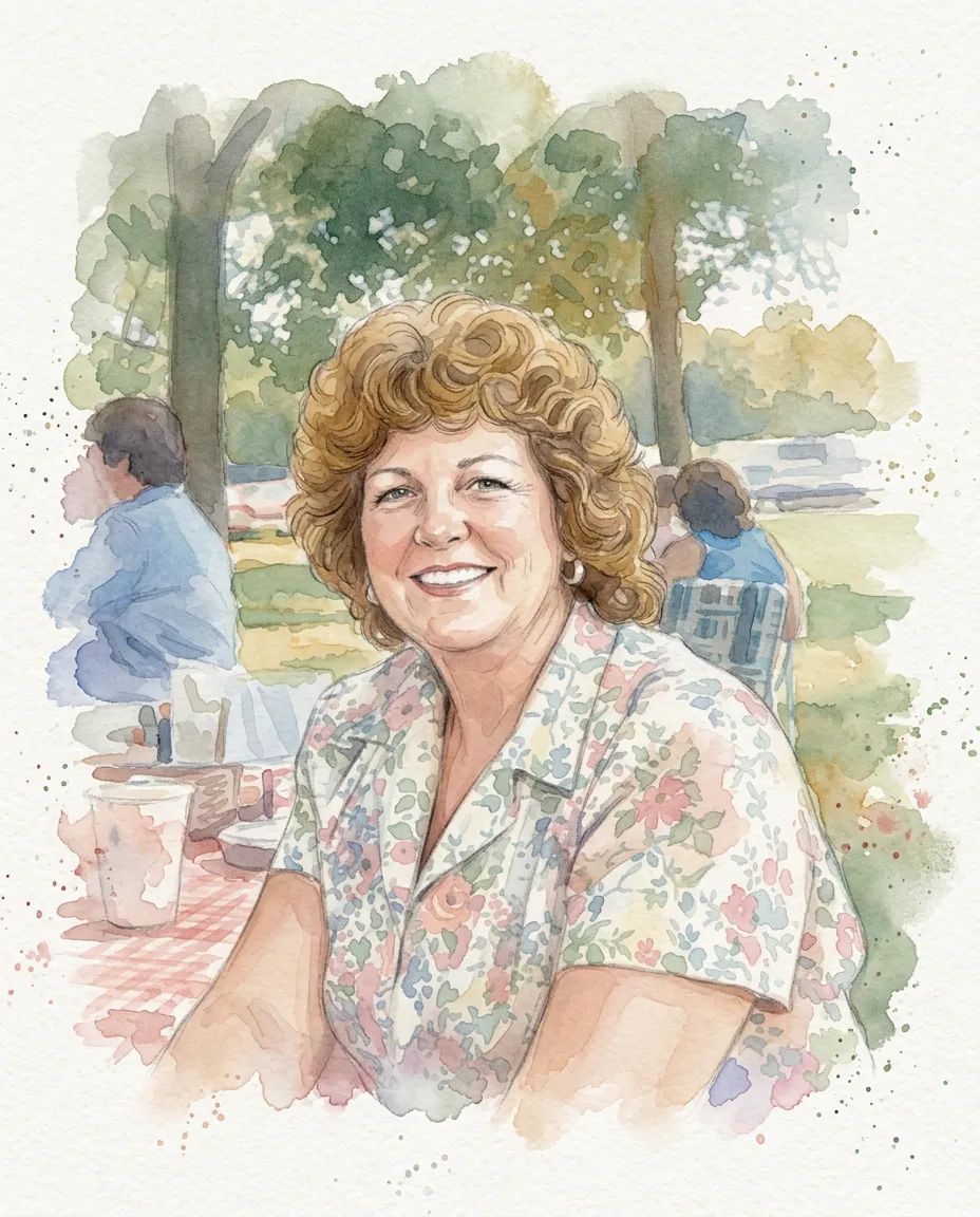 Woman from an old family photo as a watercolor