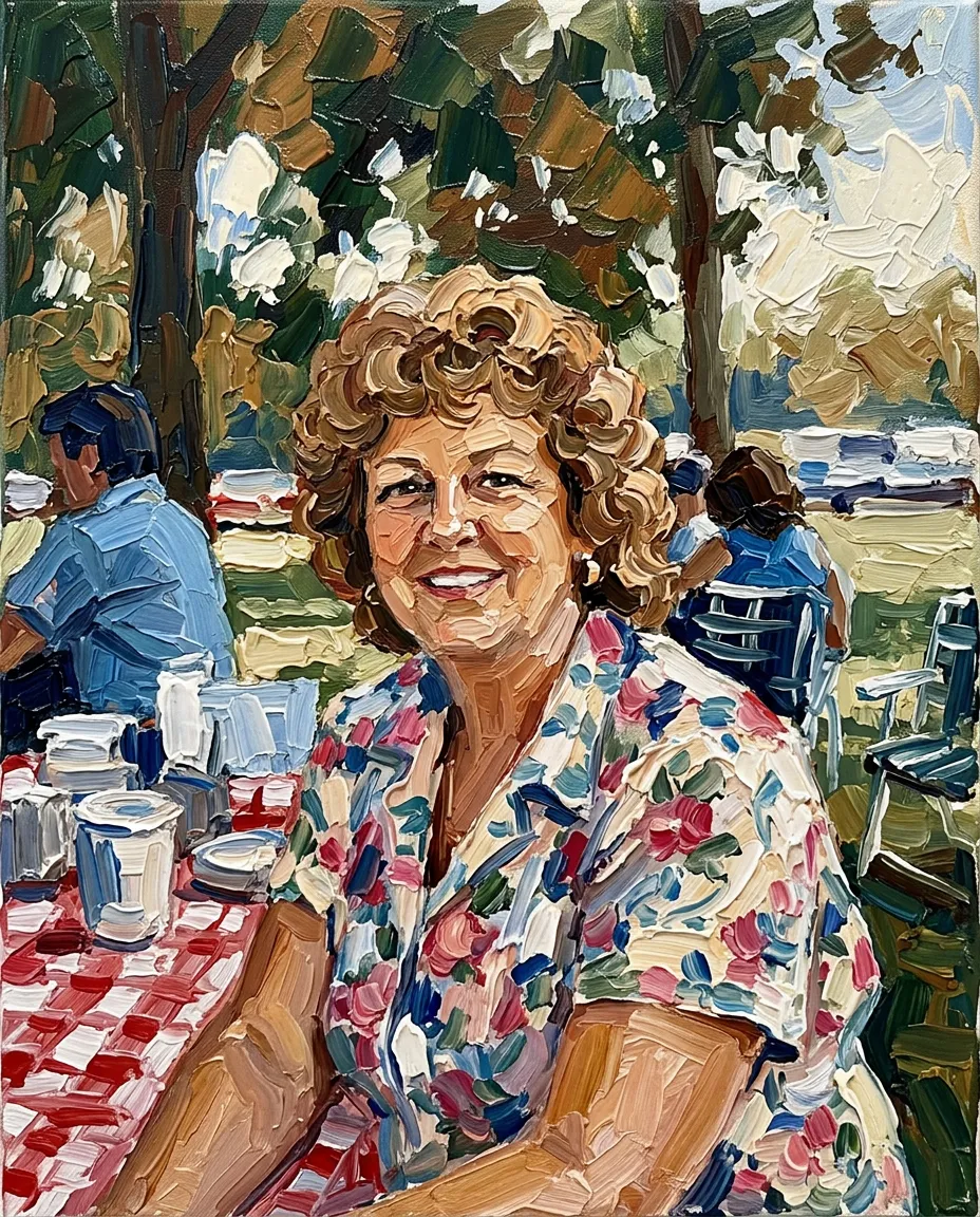 Woman from an old family photo as an oil painting
